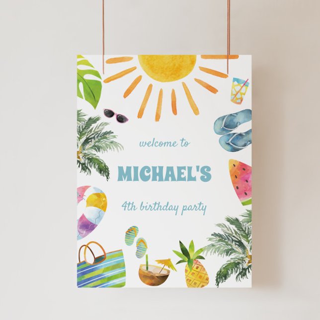 Summer Pool Party Welcome Sign (Creator Uploaded)
