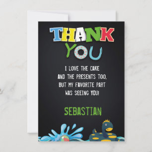 SUMMER POOL THANK YOU CARD FOR BOYS