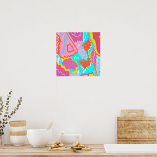 Summer Poolside Vibes Abstract Art Poster
