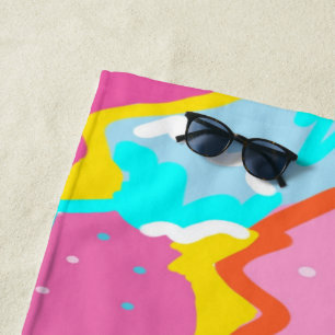 Summer Poolside Vibes Abstract Print Beach Towel
