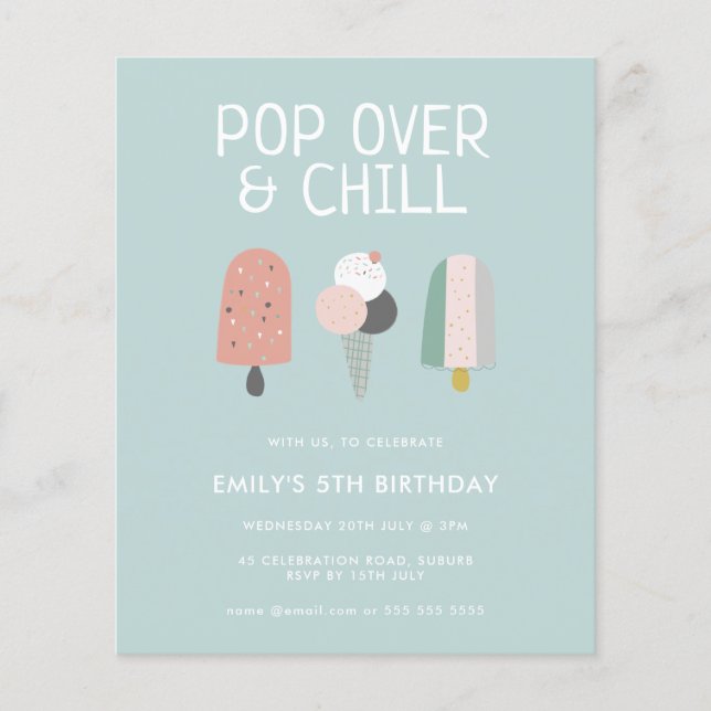 Summer Pop Over & Chill Popsicle Party Birthday (Front)