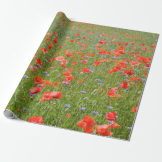 Summer poppies and cornflowers wrapping paper