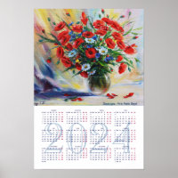 Summer poppies. Fine Art Calendar 2024