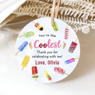 Summer Popsicle Ice Cream Birthday Favour Tags