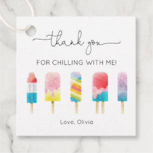 Summer popsicle ice cream birthday party favour tags