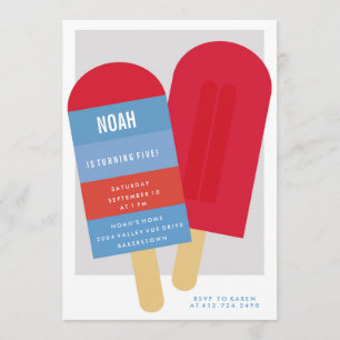 SUMMER POPSICLE KIDS BIRTHDAY PARTY INVITATION