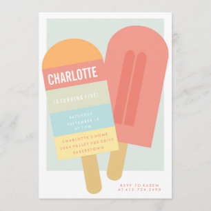 SUMMER POPSICLE KIDS BIRTHDAY PARTY INVITATION