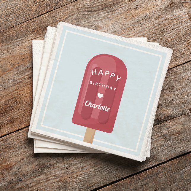 Summer Popsicle Kids Birthday Party Napkin (Creator Uploaded)