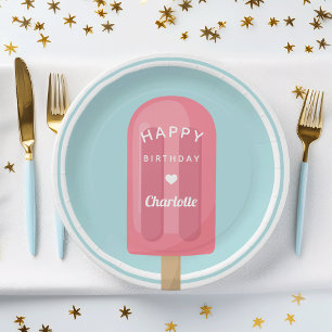 Summer Popsicle Kids Birthday Party Paper Plate