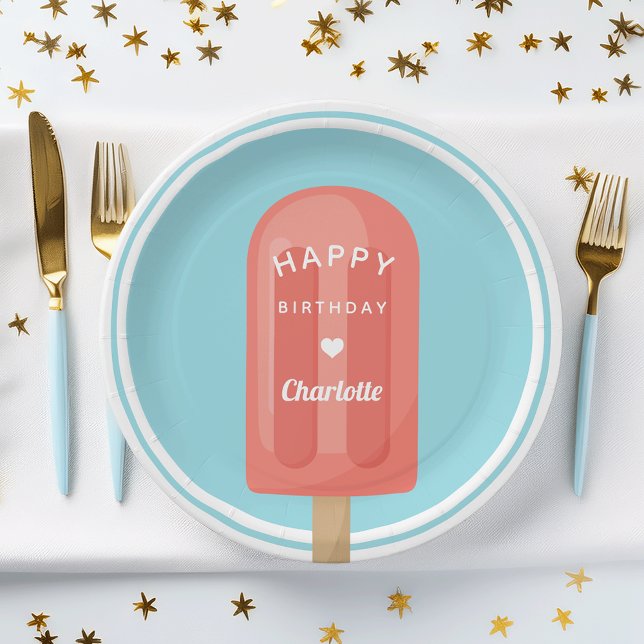 Summer Popsicle Kids Birthday Party Paper Plate (Creator Uploaded)