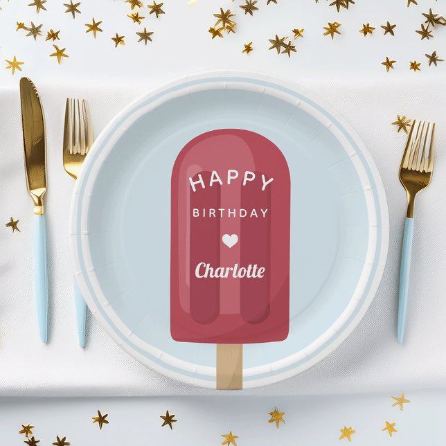 Summer Popsicle Kids Birthday Party Paper Plate (Creator Uploaded)