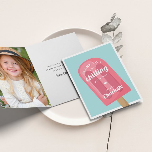 Summer Popsicle Kids Birthday Party Thank You Card (Creator Uploaded)