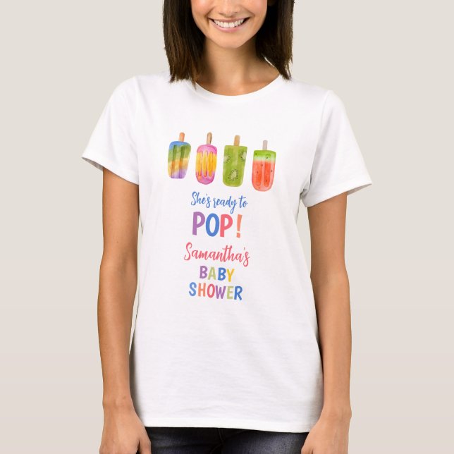 Summer Popsicle Mummy to be baby shower T-Shirt (Front)