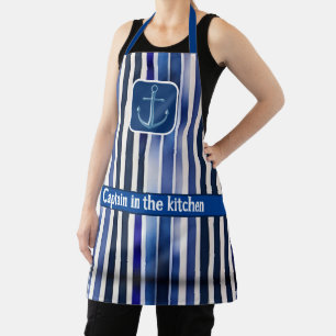 Summer Popular Navy Blue Boat Stripes Collection Apron