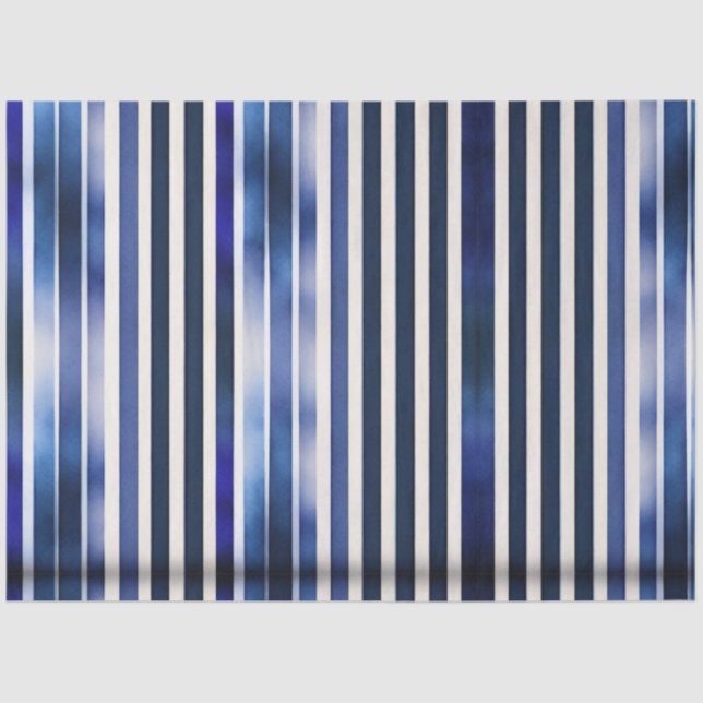 Summer Popular Navy Blue Boat Stripes Collection Tissue Paper (Front)