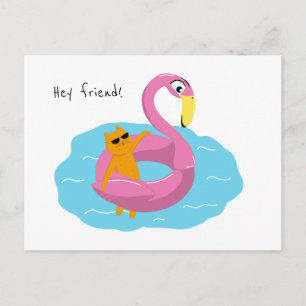 Summer postcard with cat