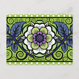 Summer Primrose in Green - Postcard