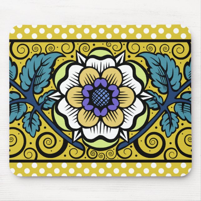 Summer Primrose Large Flower - Yellow Mousepad (Front)