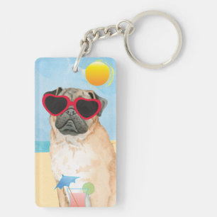Summer Pug Key Ring