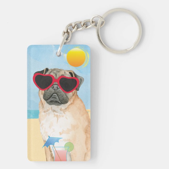 Summer Pug Key Ring (Back)