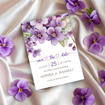 Summer Purple  Delicate Violet Flowers Baby Shower