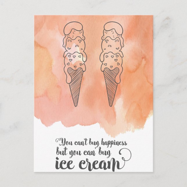 Summer quote for any ice cream fan postcard (Front)
