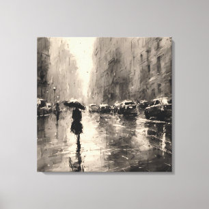Summer Rain In The City Canvas Print