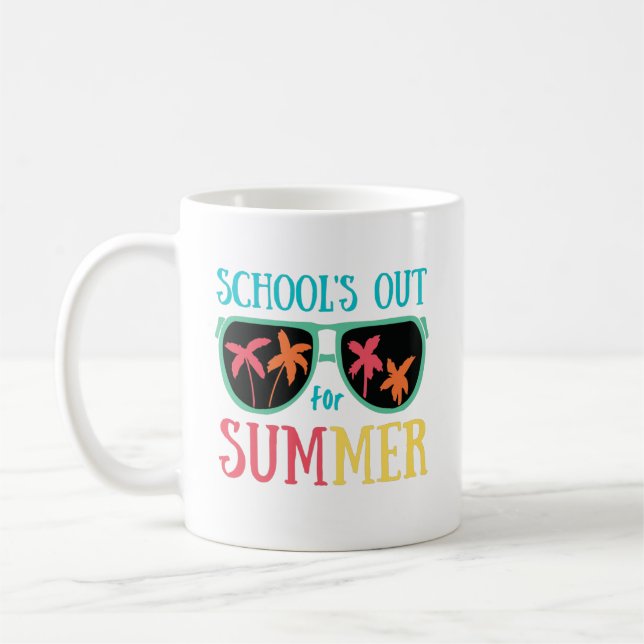 Summer Rainbow Last Day Of School Teacher Coffee Mug (Left)