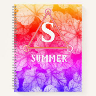 Summer Rainbow Monogram - Colourful Foliage Notebook