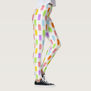 Summer Rainbow Popsicles Pattern Leggings