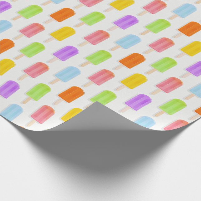 Summer Rainbow Popsicles Pattern Wrapping Paper (Corner)