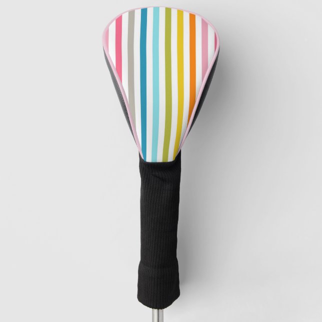 Summer Rainbow Stripes Golf Head Cover (Front)
