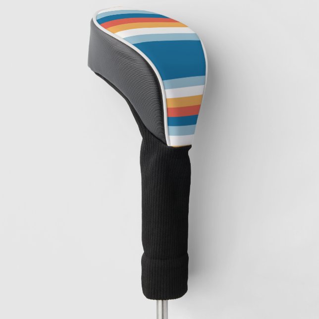 Summer Rainbow Stripes Golf Head Cover (Angled)