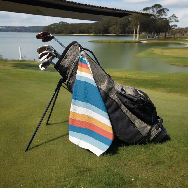 Summer Rainbow Stripes Golf Towel (golf towel)