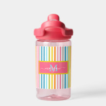Summer Rainbow Stripes Monogram Script