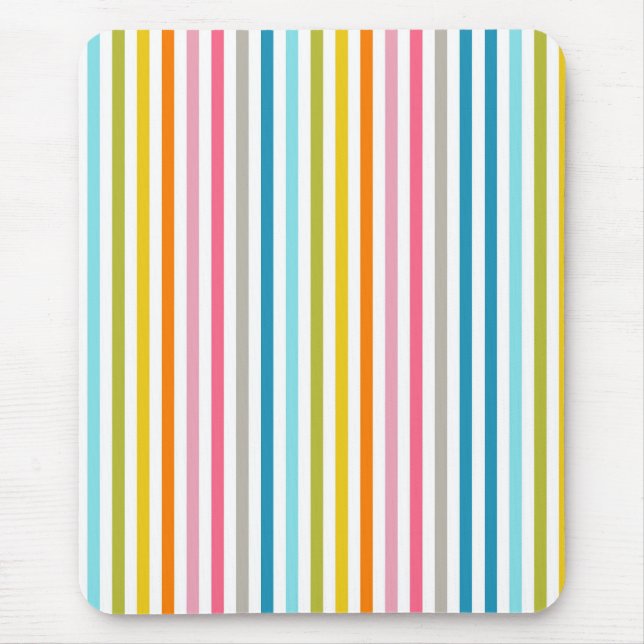 Summer Rainbow Stripes Mouse Mat (Front)