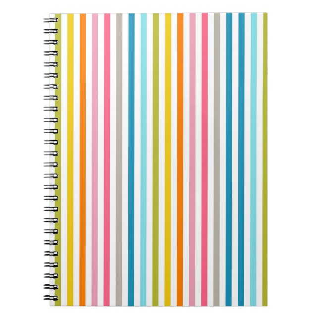 Summer Rainbow Stripes Notebook (Front)
