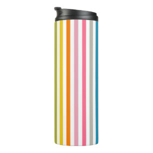 Summer Rainbow Stripes Thermal Tumbler