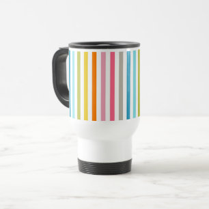 Summer Rainbow Stripes Travel Mug