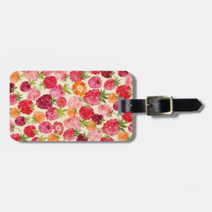 Summer Raspberry Watercolor Coquette Luggage Tag