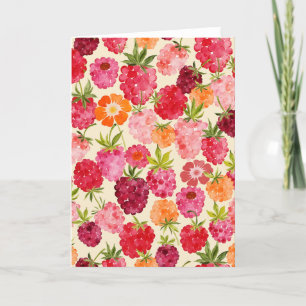 Summer Raspberry Watercolor Coquette Thank You Card
