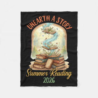 Summer Reading 2026 Book Aesthetic Library Unearth Fleece Blanket