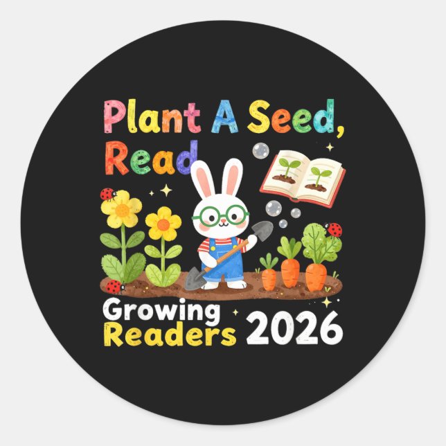 Summer Reading 2026 Plant A Seed Read Growing Classic Round Sticker (Front)
