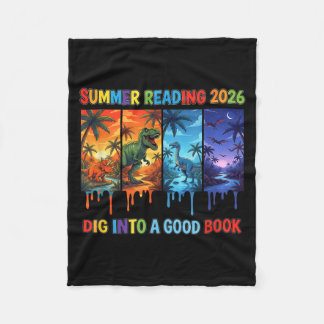 Summer Reading 2026 Unearth A Story Dinosaur Books Fleece Blanket