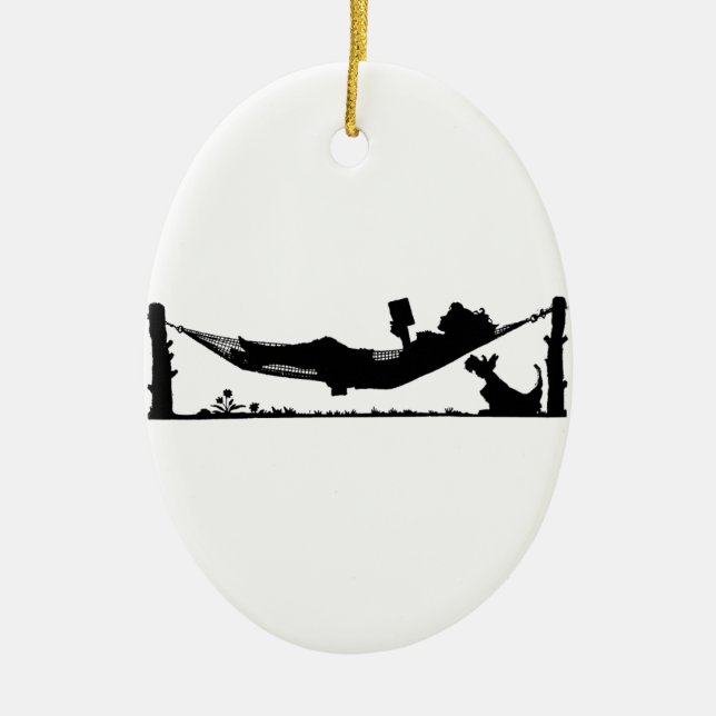Summer Reading Ceramic Tree Decoration (Front)