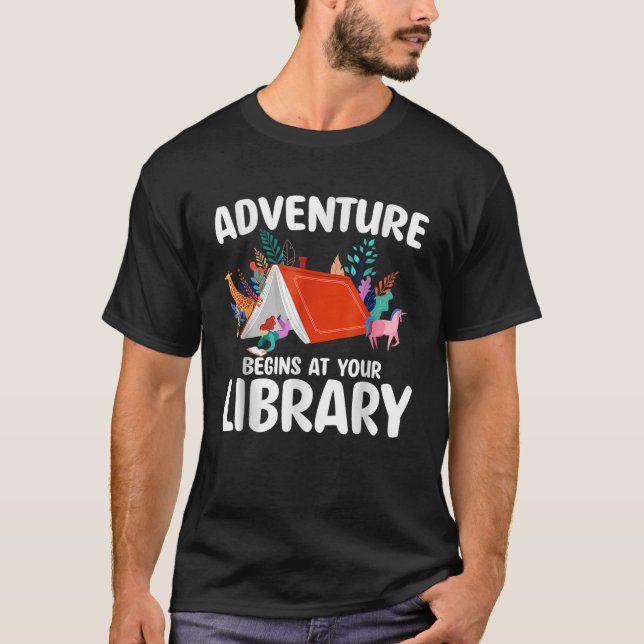 Summer Reading Program 2024 Adventure Begins At Yo T-Shirt (Front)