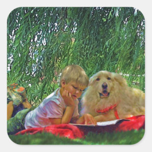 summer reading square sticker