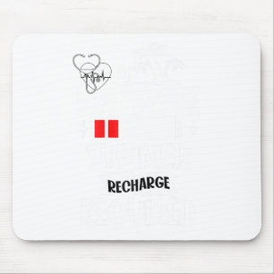 Summer Recharge Required Funny School Nurse Summer Mouse Mat