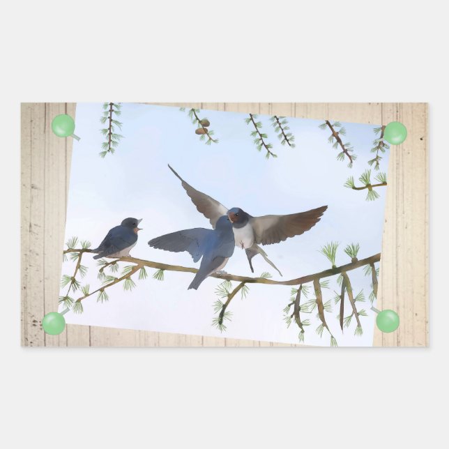 summer rectangular sticker (Front)