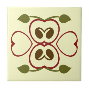 Summer Red Apple Slice Tile